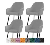 Stretch Dining Chair Covers Curved Back Slipcovers for Accent Chairs Removable Bar Stool Covers Elastic Seat Covers for Kitchen & BanquetProtect & Enhance Your Dining Room Decor