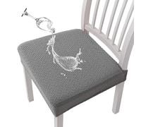 Stretch Dining Chair Covers6 Pack Removable Washable Slipcovers for Dining Room Chairs Grey Seat Protectors Elastic Fit Easy Care Perfect for Home Decor