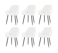 Stretch Dining Chair Slipcovers Curved Back Covers for Kitchen & Party Decor Removable & Washable White 6 Pack Perfect for Banquets & Events