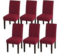 Stretch Dining Chair Slipcovers Removable Machine Washable 6 Pack Wine Red Perfect for Dining Rooms Hotels Ceremonies and Events