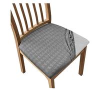 Stretch Dining Seat Covers Set of 2 Removable & Washable Chair Slipcovers Grey Cushion Protectors for Kitchen & Dining Room Furniture