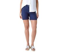 Roman Originals Stretch Shorts for Women UK 14CM - Ladies Turned Hem Bengaline Casual Cropped Pants Chino Capri Slim Fit Above The Knee Turn Up Bermuda Summer Crops Everyday - Navy - Size 22