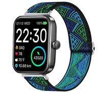 Stretch Elastics Nylon Adjustable Replacement Strap Accessories Compatible for SKG V7 Watch/TOZO S2 44mm Watch/Boean Watch/GGZZ 1.69"/Dirrelo Smart Watches ID207/Fitpolo FVYAO Veryfit 1.69 smartwatch