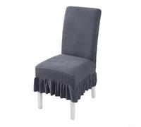 Stretch Fabric Chair Cover For Chairs With Back Height Between 46 And 58 Cm, Suitable For Residential And Commercial Use(Dark Gray)