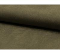Stretch Faux Suede Dress Fabric Khaki Green - per metre