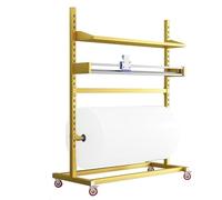 Stretch Film Dispenser with Cutter, Adjustable Mobile Floor-Standing Rack for Bubble Wrap Storage, Ideal for Packaging and Shipping Solutions