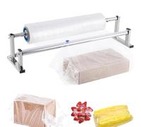 Stretch Film Wrapping Machine, Plastic Wrap Packaging Machine with Built-in Cutting Blade, Adjustable Tension, U-shaped Design, Easy Film Replacement, 76mm Paper Tube Compatible