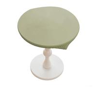 Stretch-fit round tablecloth crafted from leather material, appropriate for formal events, casual meals, garden parties, and For indoor dining setups (80CM green)