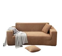 Stretch Fit Sofa Cover Super Soft Jacquard Spandex Slipcovers Washable Stain Resistant Solid Sofa Covers For Dogs Furniture Protector For Living Room For Dogs Pets(Brown 2,145-185cm)