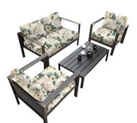 Stretch Floral Sofa Seat Cover Outdoor Polyester Vibrant Botanical Print Elastic Fit Standard Cushions Easy Maintenance Weather Resistant Multiple Designs for Patio(One-seater*3pcs Yinxiang Flower)