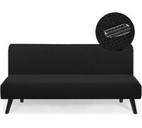 Stretch Futon Cover Full Queen Size Soft Small Check Jacquard Armless Sofa Bed Slipcover Washable Couch Cover with Non-Slip Elastic Bottom Furniture Protector Kids Pets(K,Medium:160-190cm)