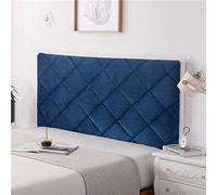 Stretch Headboard Slipcover for Double/Queen/King Beds Solid Color Padded Dustproof Furniture Protector for Wooden Upholstered Beds Blue 150cm
