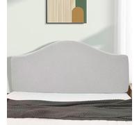Stretch Headboards Cover/Slipcover Single/King/Double Bed Headboard Protector Grey Backrest Cover All-inclusive Curved Universal Bed Board Slip Cover Wood Leather Dust Cover ,lightgrayC-130cm-150cm