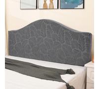 Stretch Headboards Cover/Slipcover Single/King/Double Bed Headboard Protector Grey Backrest Cover All-inclusive Curved Universal Bed Board Slip Cover Wood Leather Dust Cover ,DarkgrayA-130cm-150cm