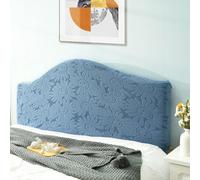 Stretch Headboards Cover/Slipcover Single/King/Double Bed Headboard Protector Grey Backrest Cover All-inclusive Curved Universal Bed Board Slip Cover Wood Leather Dust Cover ,blueB-160cm-180cm