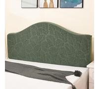 Stretch Headboards Cover/Slipcover Single/King/Double Bed Headboard Protector Grey Backrest Cover All-inclusive Curved Universal Bed Board Slip Cover Wood Leather Dust Cover ,greenA-130cm-150cm