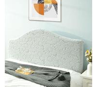 Stretch Headboards Cover/Slipcover Single/King/Double Bed Headboard Protector Grey Backrest Cover All-inclusive Curved Universal Bed Board Slip Cover Wood Leather Dust Cover ,lightgrayB-130cm-150cm