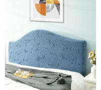 Stretch Headboards Cover/Slipcover Single/King/Double Bed Headboard Protector Grey Backrest Cover All-inclusive Curved Universal Bed Board Slip Cover Wood Leather Dust Cover ,blueB-130cm-150cm