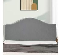 Stretch Headboards Cover/Slipcover Single/King/Double Bed Headboard Protector Grey Backrest Cover All-inclusive Curved Universal Bed Board Slip Cover Wood Leather Dust Cover ,darkgrayC-130cm-150cm