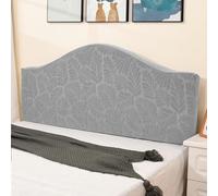 Stretch Headboards Cover/Slipcover Single/King/Double Bed Headboard Protector Grey Backrest Cover All-inclusive Curved Universal Bed Board Slip Cover Wood Leather Dust Cover ,lightgrayA-130cm-150cm