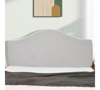 Stretch Headboards Cover/Slipcover Single/King/Double Bed Headboard Protector Grey Backrest Cover All-inclusive Curved Universal Bed Board Slip Cover Wood Leather Dust Cover ,lightgrayC-190cm-200cm