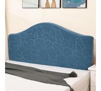 Stretch Headboards Cover/Slipcover Single/King/Double Bed Headboard Protector Grey Backrest Cover All-inclusive Curved Universal Bed Board Slip Cover Wood Leather Dust Cover ,blueA-130cm-150cm
