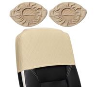 Stretch Headrest Cover Jacquard Headrest Slipcover for Office Chairs, Non Slip Head Rest Furniture Protector for High Back Computer Chairs, 2PCS, Light Coffee