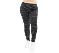 STRETCH IS COMFORT Women's Plus Size Knee & Full Length Leggings | X-Large - 7X, Black Camo, 3X