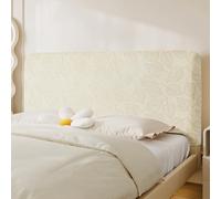 Stretch Jacquard Headboard Covers for Full, Queen & King Size Beds - Dustproof Slipcover Protector for Bedroom Décor, Easy to Install & Clean (White headboard length:75)