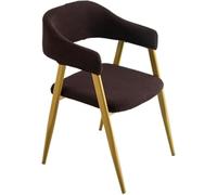 Stretch Jacquard Hollow Out Back Chair Slipcovers, Arc Curved Parsons Dining Covers With Arms, Washable Universal Size Protectors For Kitchen Room, Office Vanity Accent Chairs(Dark Brown,6ps)