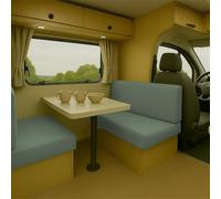 Stretch Jacquard RV Cushion Cover - Sofa Seat Protector for Campervan, Motorhome or Caravan, Pet Friendly, Hair Resistant, Easy Clean, Washable, Slip-Resistant Fit (Green,L 150-190cm W 20-35cm)