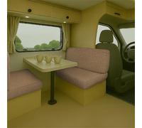 Stretch Jacquard RV Cushion Cover - Sofa Seat Protector for Campervan, Motorhome or Caravan, Pet Friendly, Hair Resistant, Easy Clean, Washable, Slip-Resistant Fit (Khaki,L 230-280cm W 20-35cm)