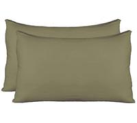 Stretch Jersey Pillow Cases with Invisible Zipper, Universal Size fit All King, Queen and Standard Size Pillows, Modal Rayon Spandex 180 Gram, Soft Than Cotton, Pack of 2, Sage