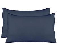 Stretch Jersey Pillow Cases with Invisible Zipper, Universal Size fit All King, Queen and Standard Size Pillows, Modal Rayon Spandex 180 Gram, Soft Than Cotton, Pack of 2, Navy