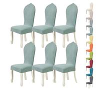 Stretch Kitchen Chair Cover 2 4 6 Pieces Round Back Dining Chair Covers Washable Cat Scratch Resistant Chair Slipcover Dining Chair Covers(D 6pcs)