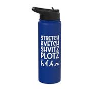 Stretch Kvetch Shvitz Plotz Jewish Exercise T-Shirt Stainless Steel Insulated Water Bottle