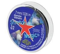 Stretch Magic Elastic Beading Cord - Black Color, 0.7mm in Diameter, 5-Meter (16 ft) - Easy to Knot, Strong & Stretchy String for Making Beaded Jewelry