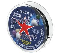 Stretch Magic Elastic Beading Cord - Black Color, 0.8mm in Diameter, 5-Meter (16.4 ft) - Easy to Knot, Strong & Stretchy String for Making Beaded Jewelry