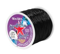Stretch Magic Elastic Beading Cord - Black Color, 1mm in Diameter, 100-Meter (328 ft) - Easy to Knot, Strong & Stretchy String for Making Beaded Jewelry