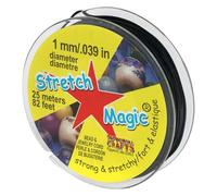 Stretch Magic Elastic Beading Cord - Black Color, 1mm in Diameter, 25-Meter (82 ft) - Easy to Knot, Strong & Stretchy String for Making Beaded Jewelry
