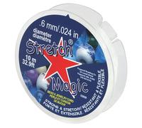 Stretch Magic Elastic Beading Cord - Clear Color, 0.6mm in Diameter, 10-Meter (32 ft) - Easy to Knot, Strong & Stretchy String for Making Beaded Jewelry