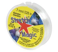 Stretch Magic Elastic Beading Cord - Clear Color, 0.7mm in Diameter, 25-Meter (82 ft) - Easy to Knot, Strong & Stretchy String for Making Beaded Jewelry