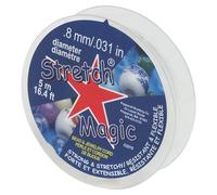 Stretch Magic Elastic Beading Cord - Clear Color, 0.8mm in Diameter, 5-Meter (16.4 ft) - Easy to Knot, Strong & Stretchy String for Making Beaded Jewelry