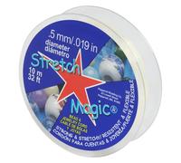 Stretch Magic Elastic Beading Cord - Pearl Color, 0.5mm in Diameter, 10-Meter (32 ft) - Easy to Knot, Strong & Stretchy String for Making Beaded Jewelry