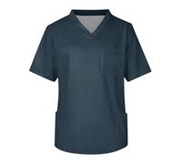 Stretch Mens V-Neck Scrubs Shirt Doctor's Clothing Men S Tops with Chest Pockets Classic Solid Colorv Neck Short Sleeve Scrub Tops with 3 Pockets Nurse Tunic Male (Navy, XXL)