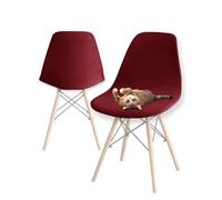 Stretch Modern Dining Chair Covers, Stretch Scandinavian Velvet Slipcovers Chair Protector Seat Covers, Shell Side Chair Covers, for Dining Room, Banquet & Party Decoration (Burgundy,4pcs)