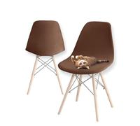 Stretch Modern Dining Chair Covers, Stretch Scandinavian Velvet Slipcovers Chair Protector Seat Covers, Shell Side Chair Covers, for Dining Room, Banquet & Party Decoration (Dark Curry,4pcs)