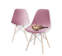 Stretch Modern Dining Chair Covers, Stretch Scandinavian Velvet Slipcovers Chair Protector Seat Covers, Shell Side Chair Covers, for Dining Room, Banquet & Party Decoration (Pink,4pcs)