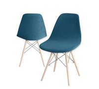 Stretch Modern Dining Chair Covers ,Stretch Scandinavian Velvet Slipcovers Chair Protector Seat Covers,Shell Side Chair Covers,for Dining Room,Wedding,Banquet & Party Decoration (Peacock Blue,2pcs)