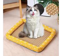 Stretch Navy Large Rectangle Pet Bed (Yellow, XL)